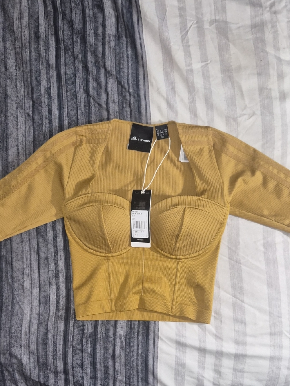 Adidas by Ivy Park Mustard Ribbed Bustier Top